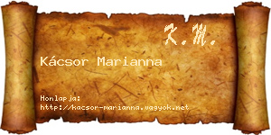 Kácsor Marianna névjegykártya