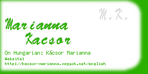 marianna kacsor business card