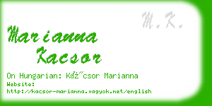 marianna kacsor business card
